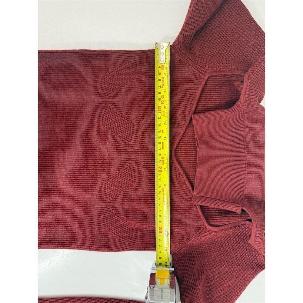 Oak + Fort Women's Red High Neck Knit Sweater Size S Casual Pullover Burgandy - Picture 4 of 6